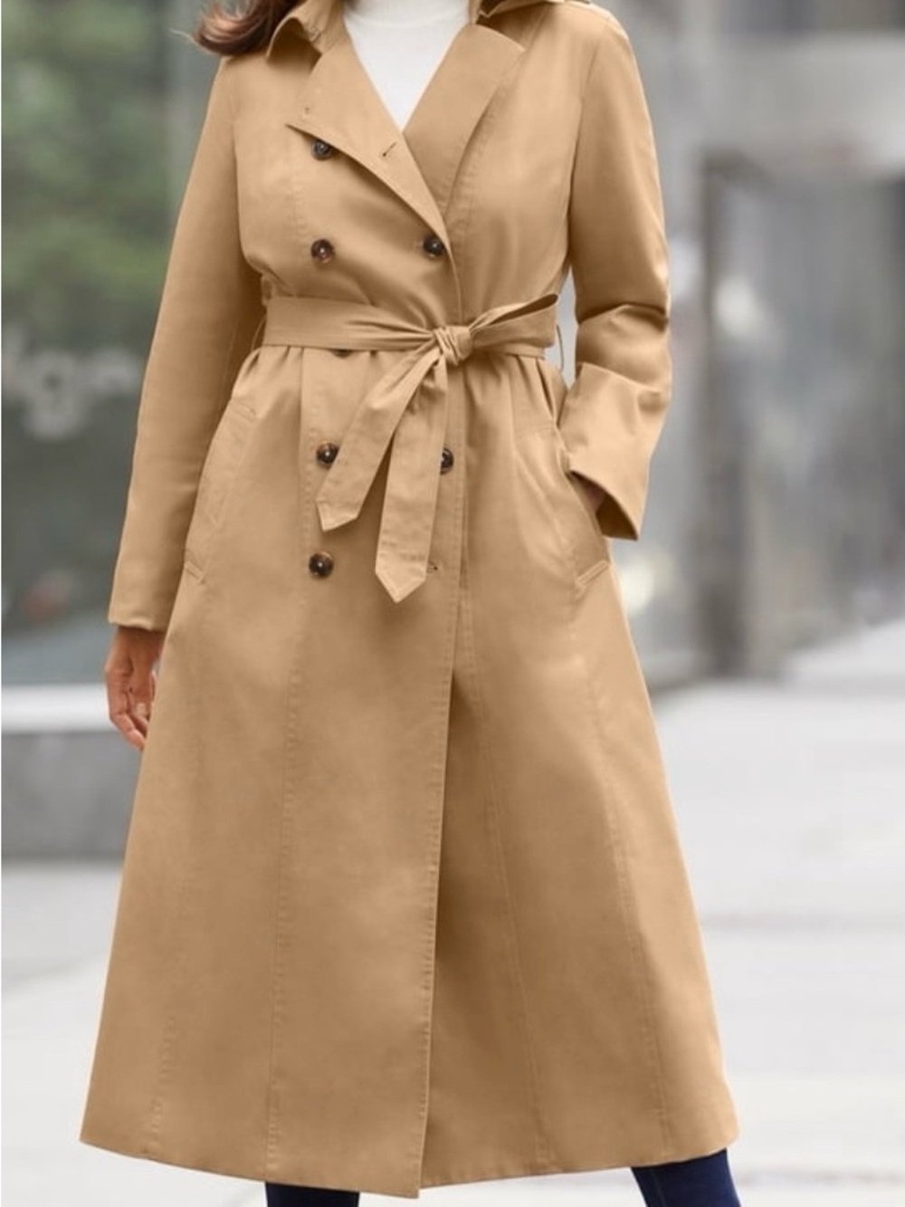 Jessica London Double Breasted Tan Trench Coat Size 20W